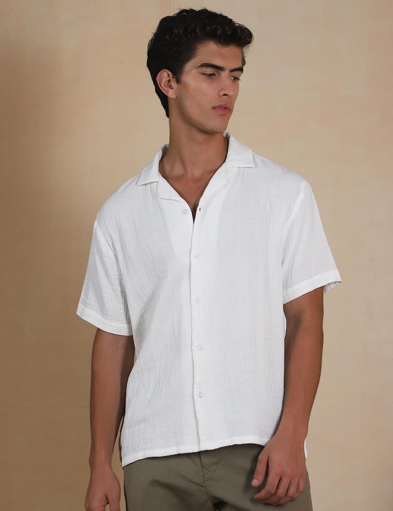 FYLTR Men's Solid Casual Half Sleeve Shirt - 100% Cotton | Regular Fit | Summer Shirts for Men | Soft & Comfortable - Image 2