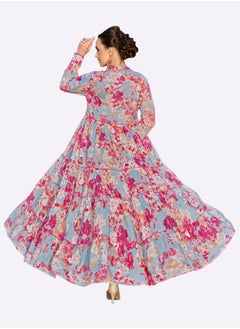 SARA Sara Tropical Flower Print Jalabiya  - Image 3