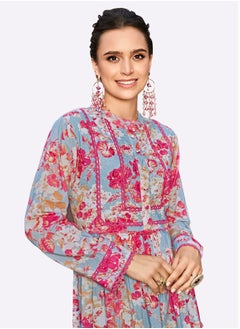 SARA Sara Tropical Flower Print Jalabiya  - Image 4