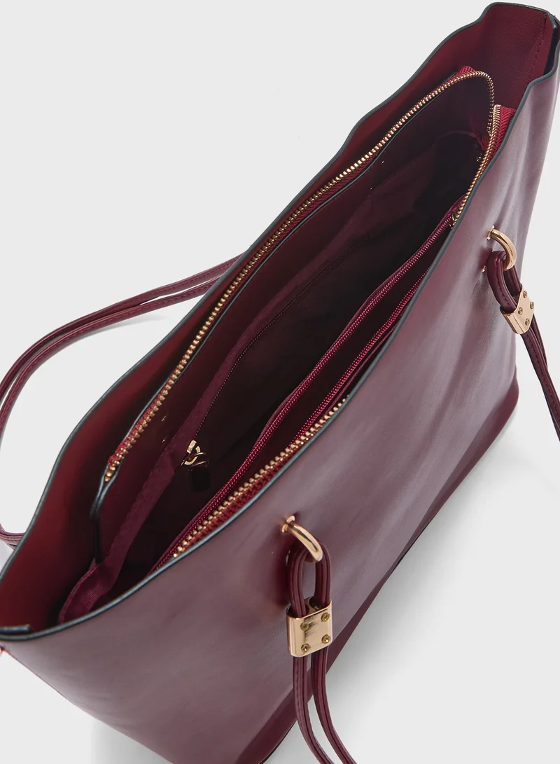 ELLA Metal Trim Tote Bag