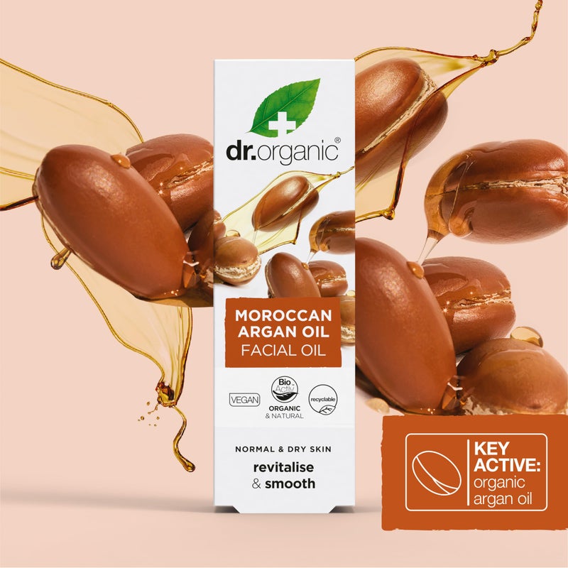 dr.organic Dr. Organic Moroccan Argan Oil Facial Oil | Nourishing for Healthy Aging, Non-Greasy, Smoothes and Replenishes Skin, Natural, Vegan, Certified Organic, 30 mL / 1 fl oz - Image 4