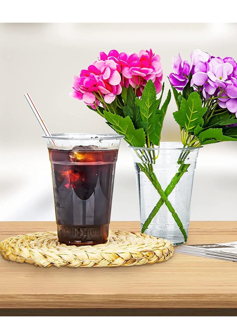 150 pack 12oz Plastic Coffee Cups Clear, Disposable Cups for Tea,smoothies Sodas and Mixed Drinks - Image 4