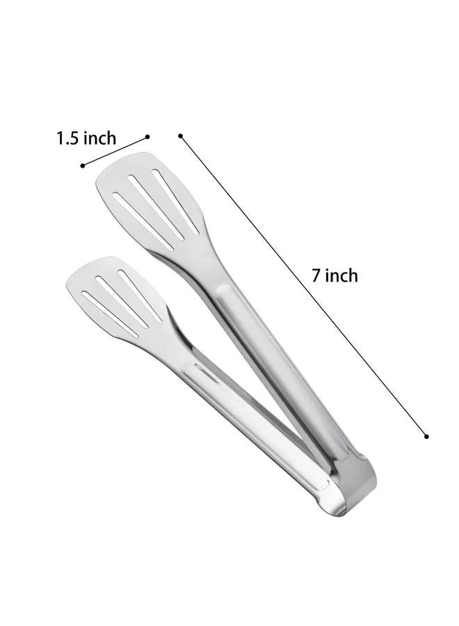 JXHAPY Serving Tongs Kitchen Tongs,Buffet Tongs, Stainless Steel Food Tong Serving Tong,7 inch（6 Pack) - Image 2