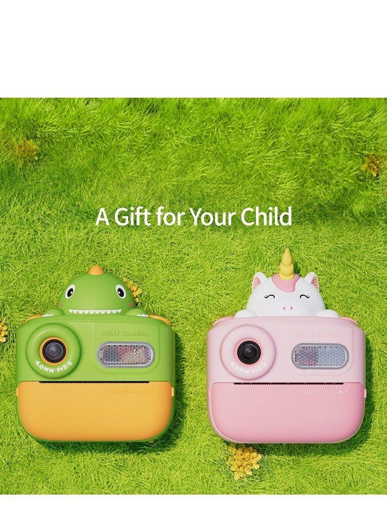 GULFLINK K64 Cute Cartoon Design HD 48 Million Pixels Video Recording 1080P Instant Print Camera Kids Toy for Children - Pink - Image 2