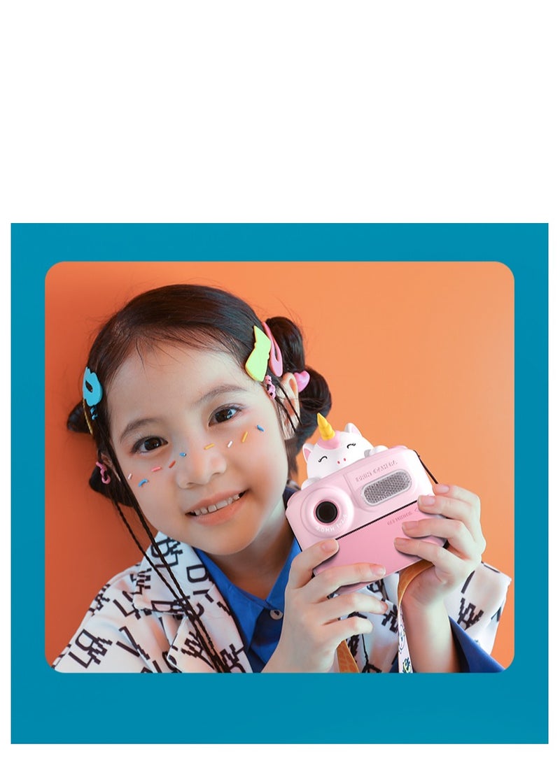 GULFLINK K64 Cute Cartoon Design HD 48 Million Pixels Video Recording 1080P Instant Print Camera Kids Toy for Children - Pink - Image 3