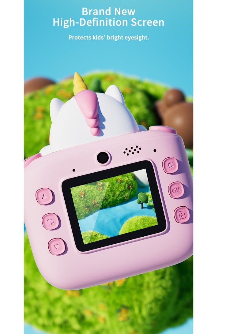 GULFLINK K64 Cute Cartoon Design HD 48 Million Pixels Video Recording 1080P Instant Print Camera Kids Toy for Children - Pink - Image 4