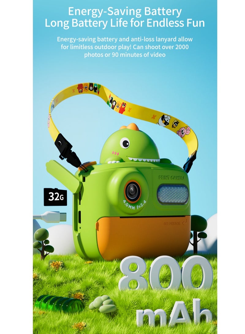 GULFLINK K64 Cute Cartoon Design HD 48 Million Pixels Video Recording 1080P Instant Print Camera Kids Toy for Children - Pink - Image 5