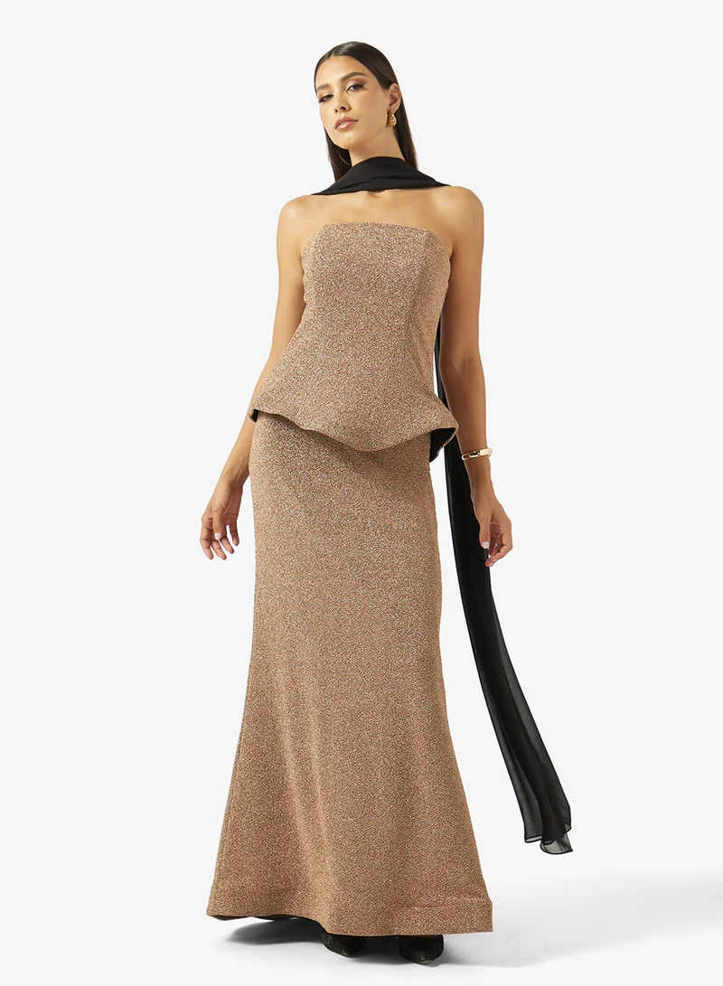 MERMAID TAIL CORSET LAME DRESS