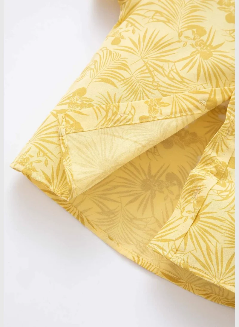 DeFacto Regular Fit Short Sleeve Printed Poplin Shirt