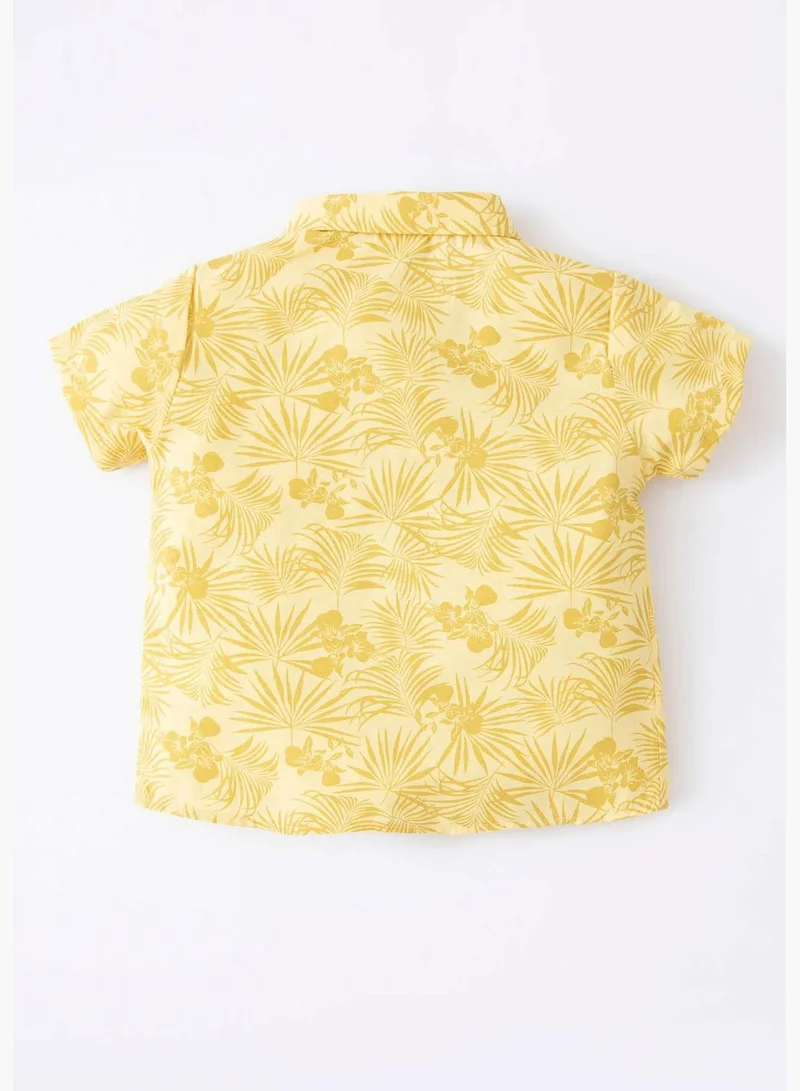 DeFacto Regular Fit Short Sleeve Printed Poplin Shirt