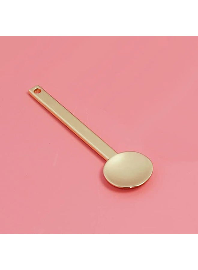 lasenersm 3Pcs Round Metal Cosmetic Spoon Spatulas Makeup Spatula Eye Cream Spoon Beauty Scoop Mini Spoon Makeup Beauty Spoons Mini Cosmetic Skincare Spatula for Home Salon, Golden - Image 2