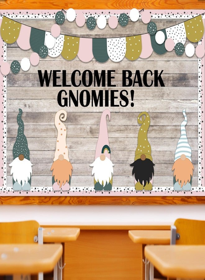 Mooliwe 99 Pcs Back to School Gnomies Bulletin Board Set Welcome Back Gnomies Bulletin Board Classroom Decoration Gnome Cutouts for Home School Library Wall Chalkboard Decor Supplies - Image 1