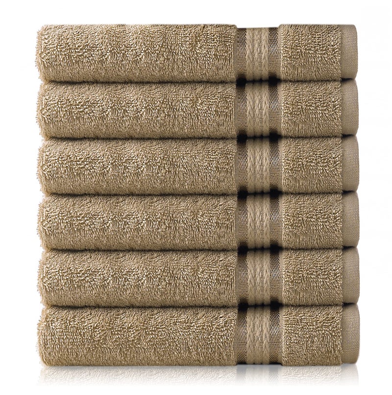 COTTON CRAFT Ultra Soft Hand Towels - 6 Pack - 16x28-100% Cotton Face Towel Set - Absorbent Quick Dry Everyday Luxury Hotel Bathroom Kitchen Spa Gym Shower Pool Camp Travel Picnic - Easy Care - Linen - Image 1
