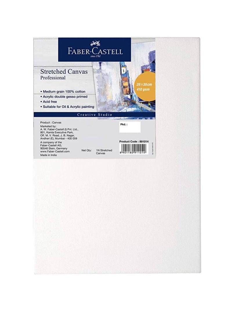 فابير كاستل قماش كتاني ممدود من فابر كاستل 410Gsm 10X14 (25.54X35.56 - سم)، للزيت، والأكريليك وألوان القماش - Image 1