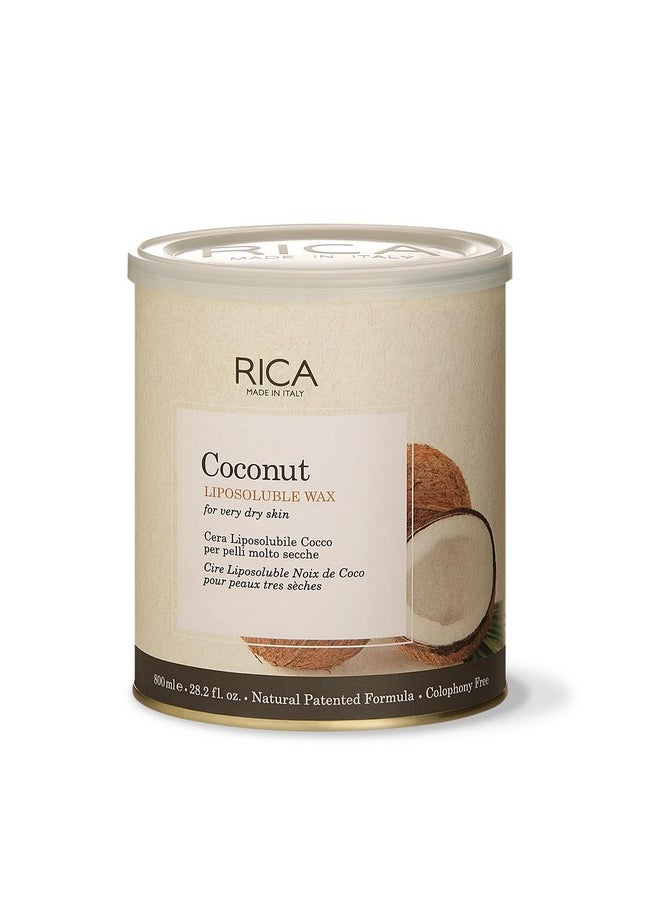 Rica Coconut Liposoluble Painless Hair Removal Wax For Men & Women| Quick & Easy Tan Removal Waxing For Very Dry Skin| 800 Ml, Pack Of 1  - Image 1