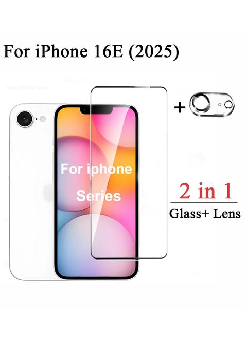 2 in 1 For IPhone 16E (2025) Screen & Camera Protection - High transparency full coverage security protector