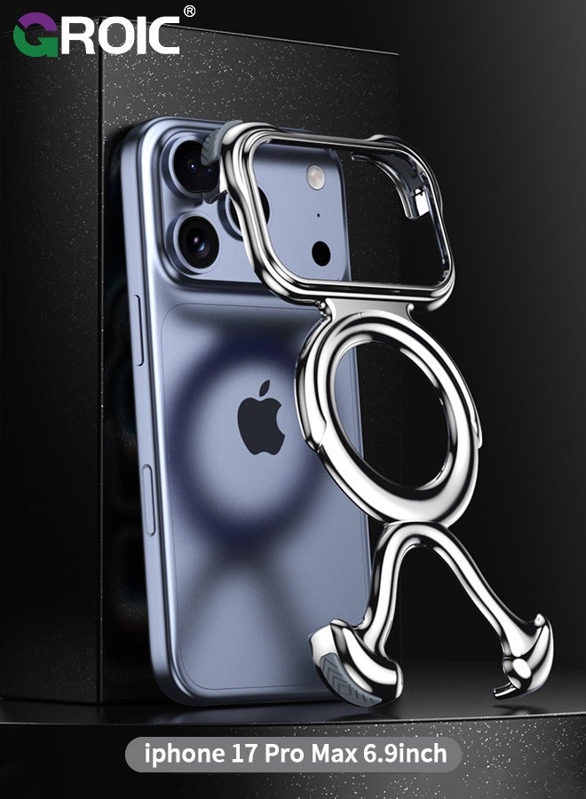 GROIC Frameless iPhone 17 Pro Max Phone Case,Compatible with iPhone 17 Pro Max Phone Cover,Slim Shockproof Thin Bumper Cases for iPhone 17 Pro Max Cover,Magnetic iPhone 17 Pro Max Phone Shell 6.9 inch