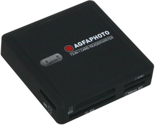AgfaPhoto AGFA 73-in-1 Card Reader/Writer Compatible with All Versions of SD/HC, Micro SD, CF, XD, MS/Pro Duo and SIM Cards - Image 1