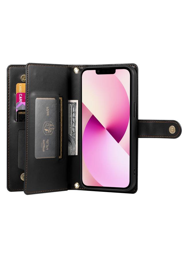 Zaboon Case For iPhone 13 Nine Card-slot Zipper Wallet Bag Leather Phone Case - Image 3