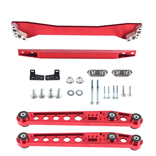 POSENG Rear Lower Control Arm Subframe Brace Tie Bar kit Compatible with Honda Civic EK 1996 1997 1998 1999 2000 - Image 1