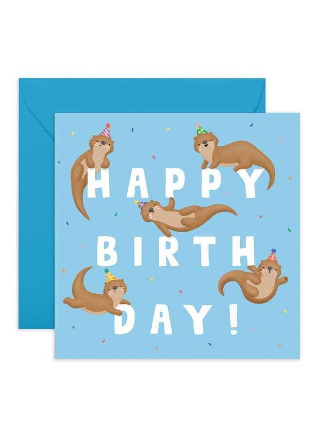 Central 23 Boy Birthday Card Birthday Letters Otter Kids Birthday Card For Men Women Baby Girl Comes With Fun Stickers - Image 1