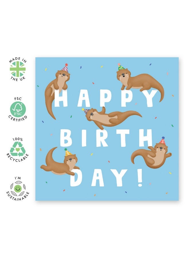 Central 23 Boy Birthday Card Birthday Letters Otter Kids Birthday Card For Men Women Baby Girl Comes With Fun Stickers - Image 2