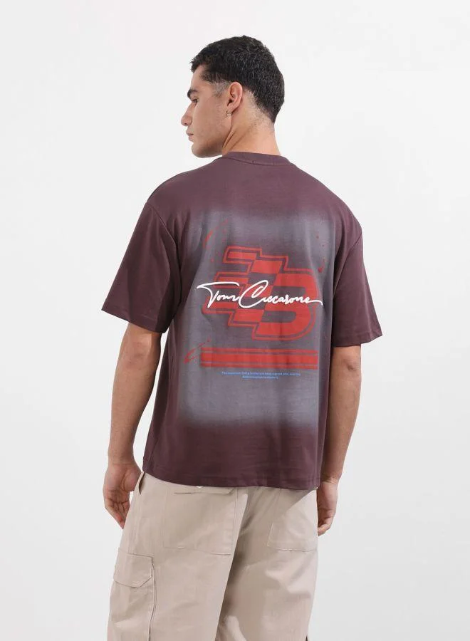 شركة المرآب الهندية Men Relaxed Fit Graphic Printed Crew Neck Half Sleeves T-Shirt