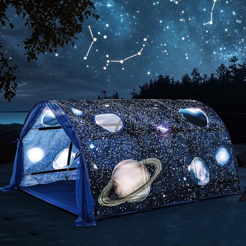Wowangce Galaxy Twin Bed Tent Large Twin Tent Play Bed with Carry Bag Foldable for Bedroom Indoor - Image 1