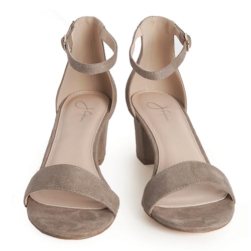 J. Adams J.Adams Daisy Heeled Sandals for Women – Wide Ankle Strap Low 2 Inch Kitten Short Block Heel, Open Toe Dress Shoes – Chunky Heels for Bridal, Wedding, Parties – Dressy Platform Sandals, Women's Shoes - Image 3