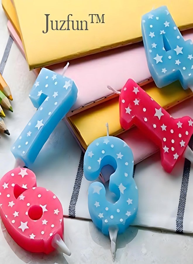 PEPUP Number Candles 9 for Birthday | Wedding Nineth Year Anniversary Cake Decoration | Star Blue Design (Size : Width 4.3 x Height 6.3 cm) - Image 5