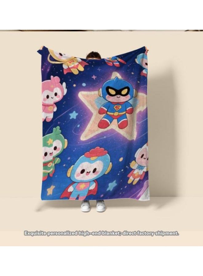 general Children's or student cartoon flannel thin blanket (warm and comfortable, suitable for sleep, games) 100cm*150cm - 1031 - Image 3