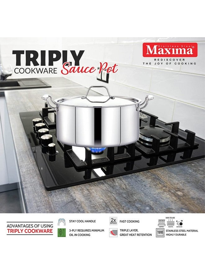 Maxima Triply Stainless Steel SaucePot 22cm, 4.2 Liter - Superior Heat Conductivity, Versatile Sizes, and Durability for Perfectly Even Cooking - Ideal for Induction Stovetops - Image 5