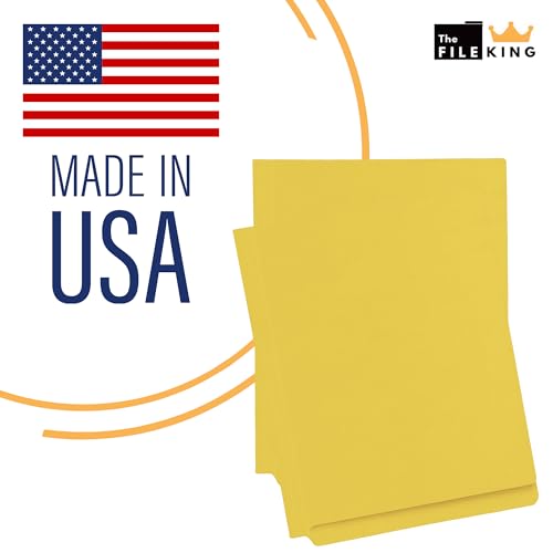 The File King End Tab File Folders with 2 Fasteners – Letter Size, 50 Pack, Yellow | 2" Prongs, Reinforced Tabs & Scored Spine for Expansion | Medical Chart & Shelf Filing System Folders | Made in USA - Image 5