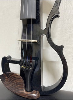 Mike Music Electric Violin Full Size 4/4, Silent Electric Violin Set, Solid Wood Metallic Electric Fiddle with Ebony Fittings, Beginner Kit for Adults Teens Black  - Image 2