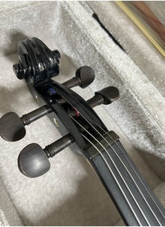 Mike Music Electric Violin Full Size 4/4, Silent Electric Violin Set, Solid Wood Metallic Electric Fiddle with Ebony Fittings, Beginner Kit for Adults Teens Black  - Image 3