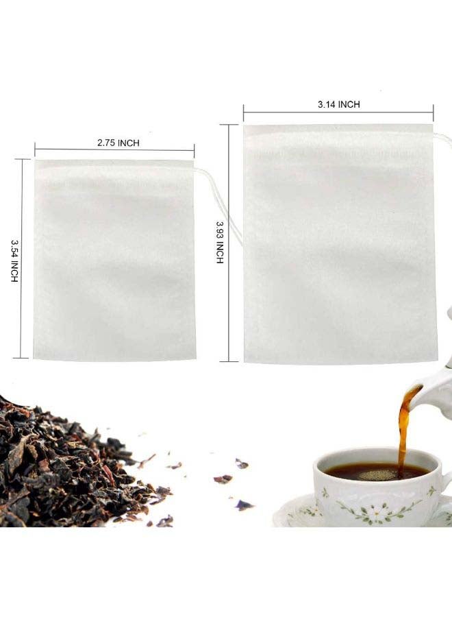 200-Piece Drawstring Disposable Empty Tea Bag Set White  - Image 2