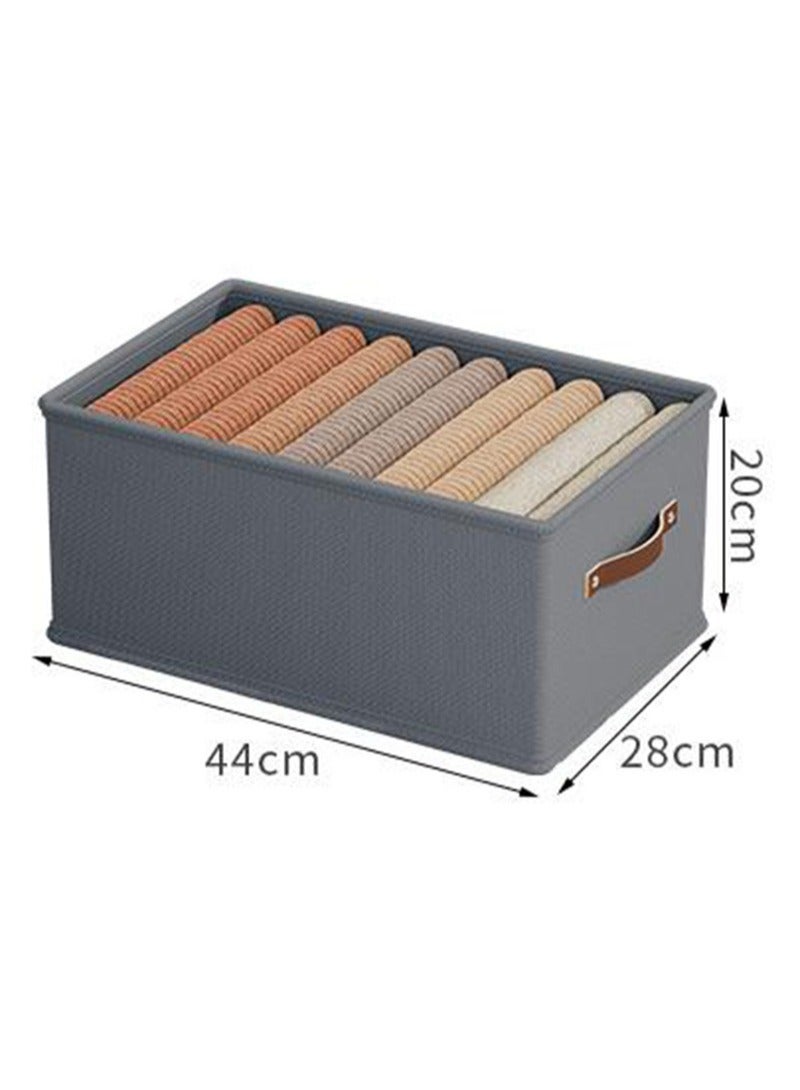 Topyich 3PCS Clothes Organizer - Foldable Cloth Storage Box with Handles, Washable Closet Storage for Home/Bedroom/Office (Grey) - Image 2