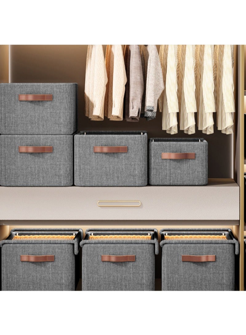 Topyich 3PCS Clothes Organizer - Foldable Cloth Storage Box with Handles, Washable Closet Storage for Home/Bedroom/Office (Grey) - Image 5