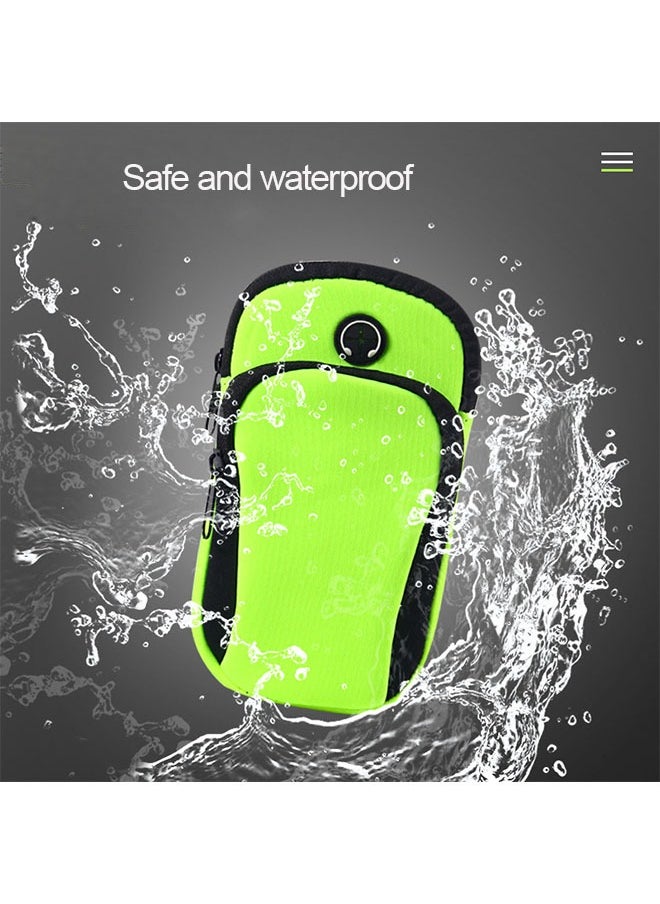 Ant - Armband Phone Case Bag with Earphone Hole for Sports Running Jogging Exercising Gym， Double Pockets for Holding Mobile Phone Keys Money Bank Cards - Image 1