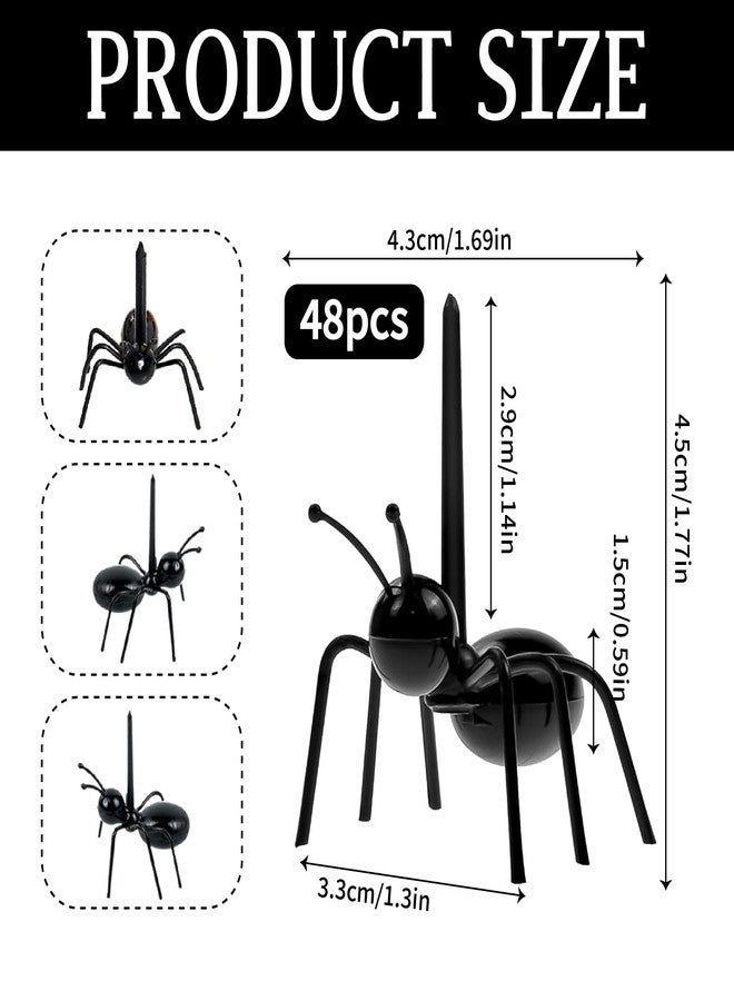 VYNFLICK Ant Fruit Toothpicks - Reusable Party Food Forks 48pcs Plastic Ant Appetizers Decor Bug Themed Cocktail Fork for Birthday Picnic Decor - Image 2