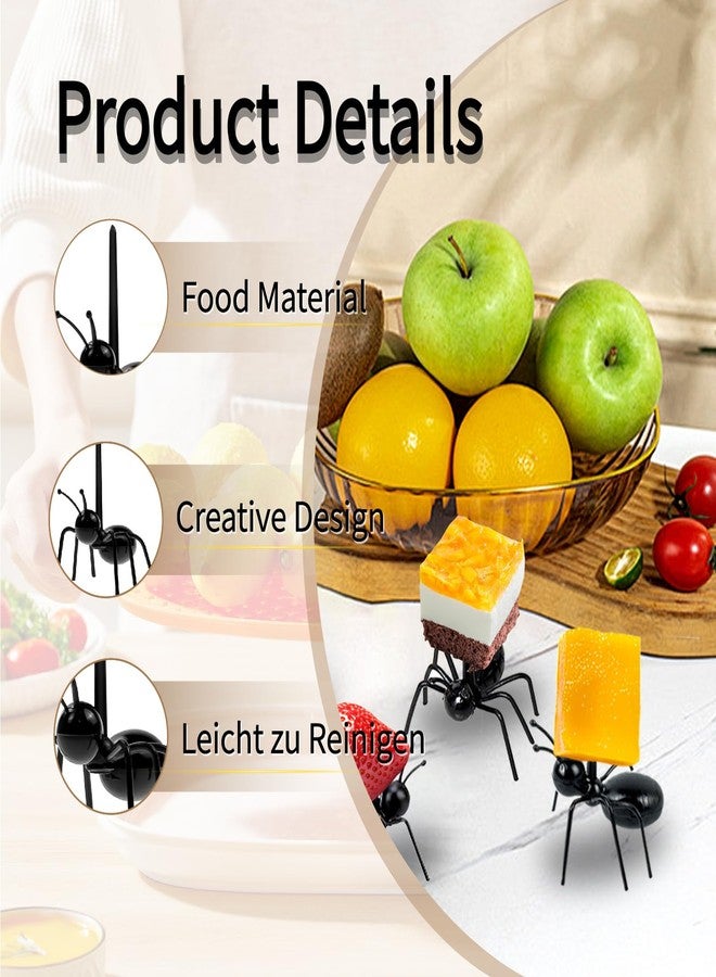 VYNFLICK Ant Fruit Toothpicks - Reusable Party Food Forks 48pcs Plastic Ant Appetizers Decor Bug Themed Cocktail Fork for Birthday Picnic Decor - Image 3