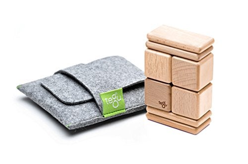 Tegu 8 Piece Tegu Pocket Pouch Magnetic Wooden Block Set Natural - Image 1