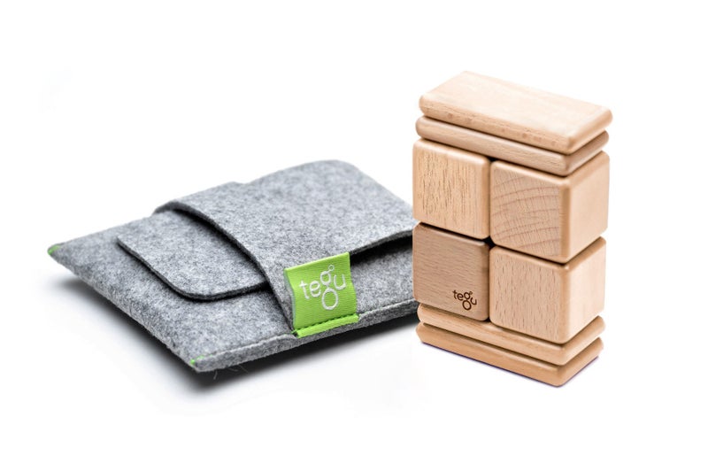 Tegu 8 Piece Tegu Pocket Pouch Magnetic Wooden Block Set Natural - Image 4