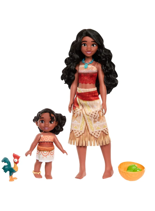 Disney  Moana 2 Toys, Sister Set with 2 Fashion Dolls in Signature Looks, Heihei Pet, Coconut & Basket Accessories, Inspired by the Movie  | Best Price UAE
