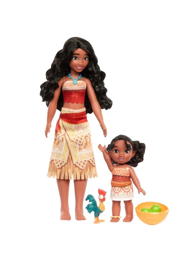 Disney  Moana 2 Toys, Sister Set with 2 Fashion Dolls in Signature Looks, Heihei Pet, Coconut & Basket Accessories, Inspired by the Movie  | Best Price UAE