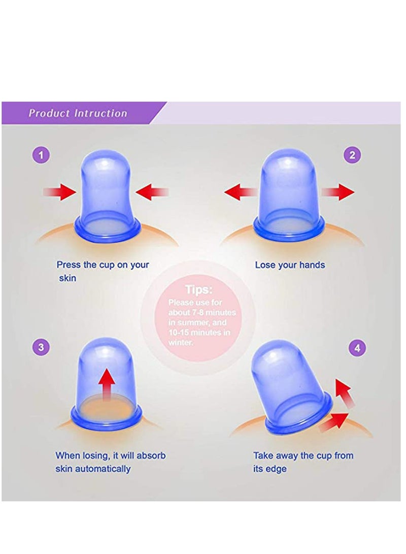 Excefore Anti Cellulite Cup, Silicone Cupping Set, Anti Cellulite Roller, Cellulite Massager, Complete Cupping Therapy Set - Image 5