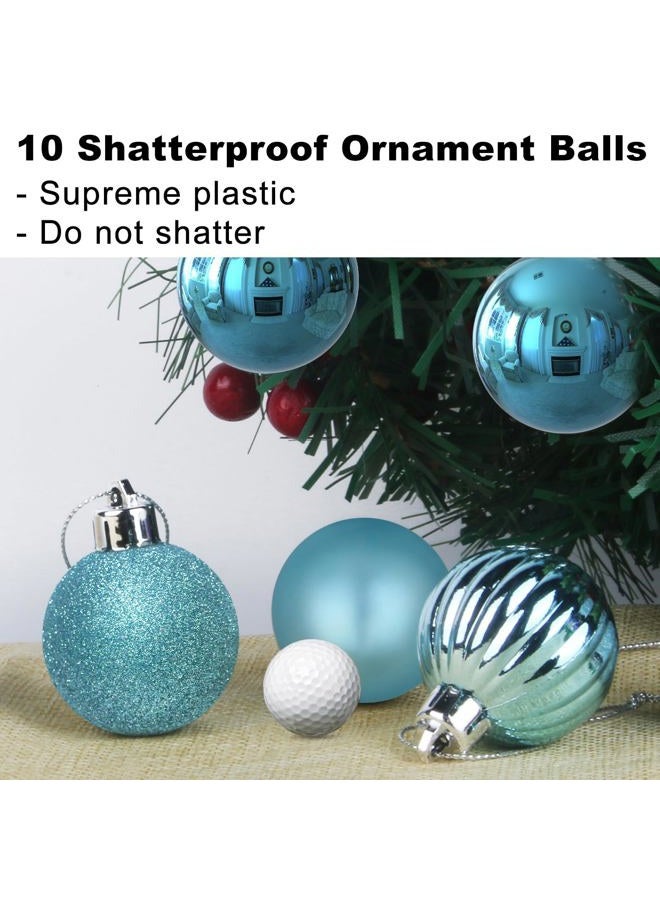 GameXcel Baby Blue 3.2" Large Christmas Balls - Christmas Tree Decoration Ornaments Shatterproof Hanging Balls for Birthday Halloween Holiday Wedding Decorations Set of 10pcs - Image 3