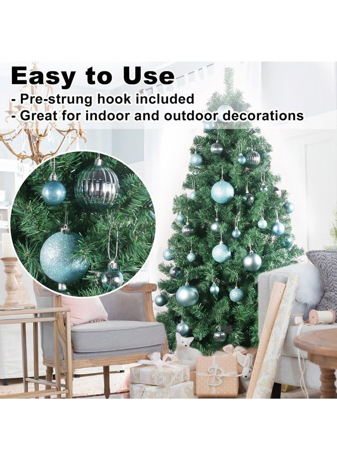 GameXcel Baby Blue 3.2" Large Christmas Balls - Christmas Tree Decoration Ornaments Shatterproof Hanging Balls for Birthday Halloween Holiday Wedding Decorations Set of 10pcs - Image 5