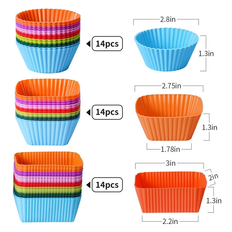 Doiaz Silicone Lunch Bento Box, 52 Pack Bento Lunch Box Bundle Dividers with Food Picks Lunch Accessories, Durable, Reusable, BPA-Free, Freezer and Dishwasher Safe - Image 4