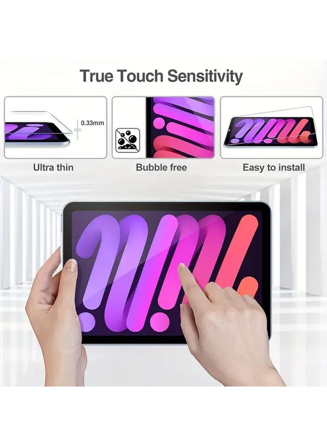HD Clear Tempered Glass Screen Protector For iPad Mini 7 Anti Scratch Case Friendly Pink Purple - Image 5